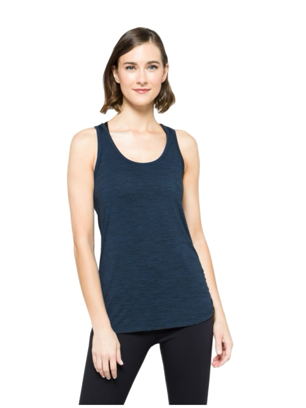 GAIAM • Jenna Ruched Marled Tank • Large